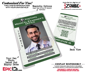 King County Medical Examiners Office 'iZombie' Cosplay Employee ID [Photo Personalized]